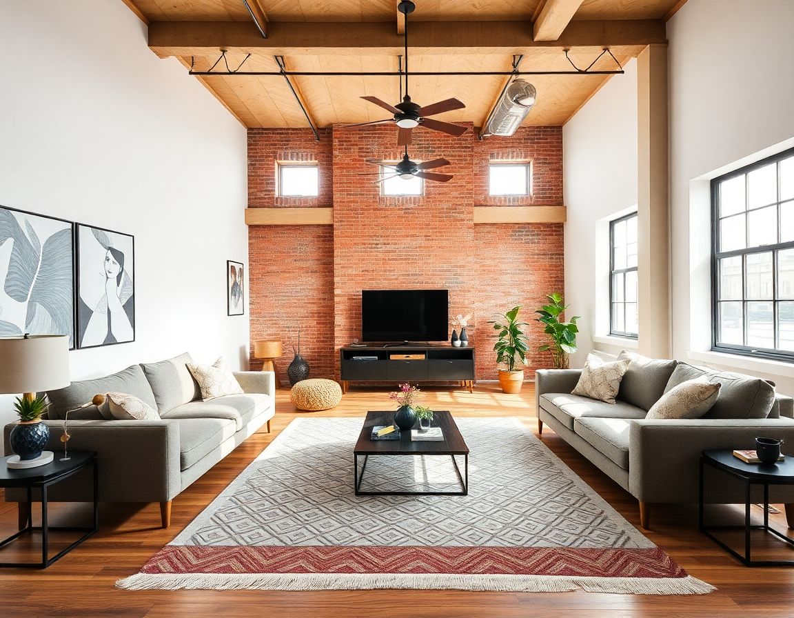 Wizualizacja salonu AI — styl loft
