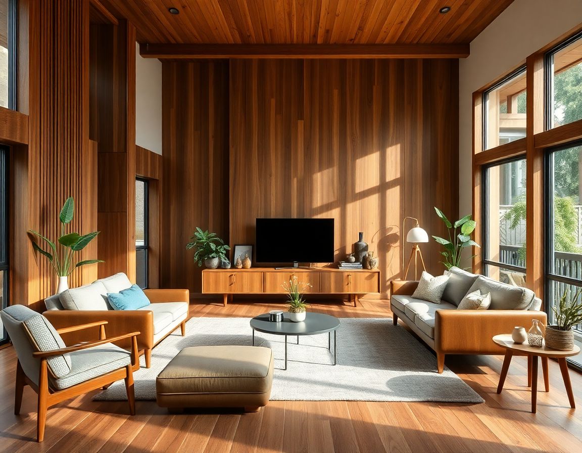 Wizualizacja salonu AI — styl mid-century